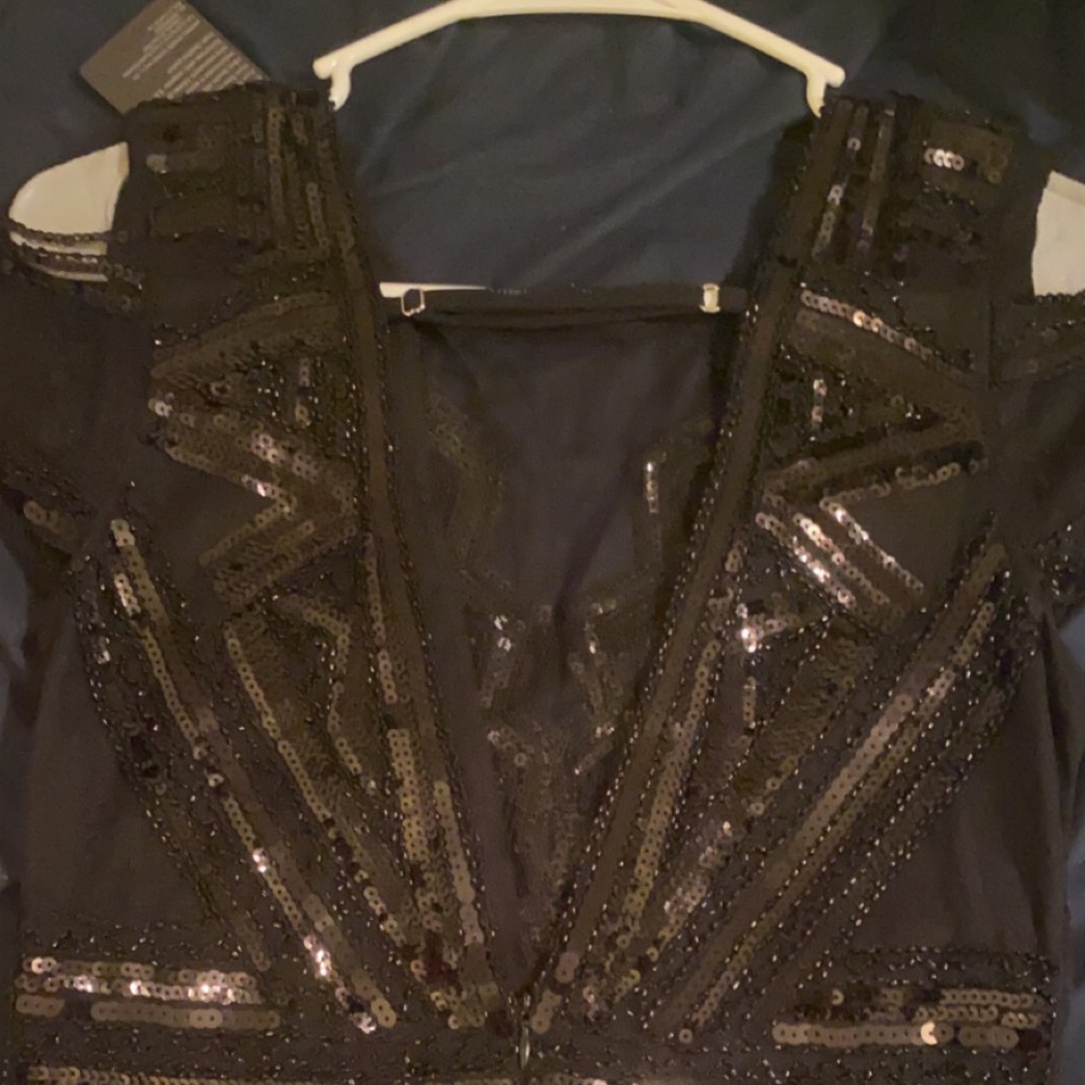 Black sequin mini dress